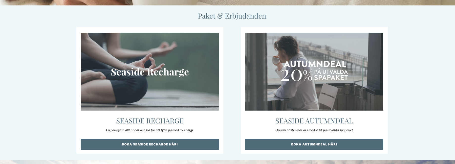 Paketkort: Seaside Recharge och Seaside Autumndeal