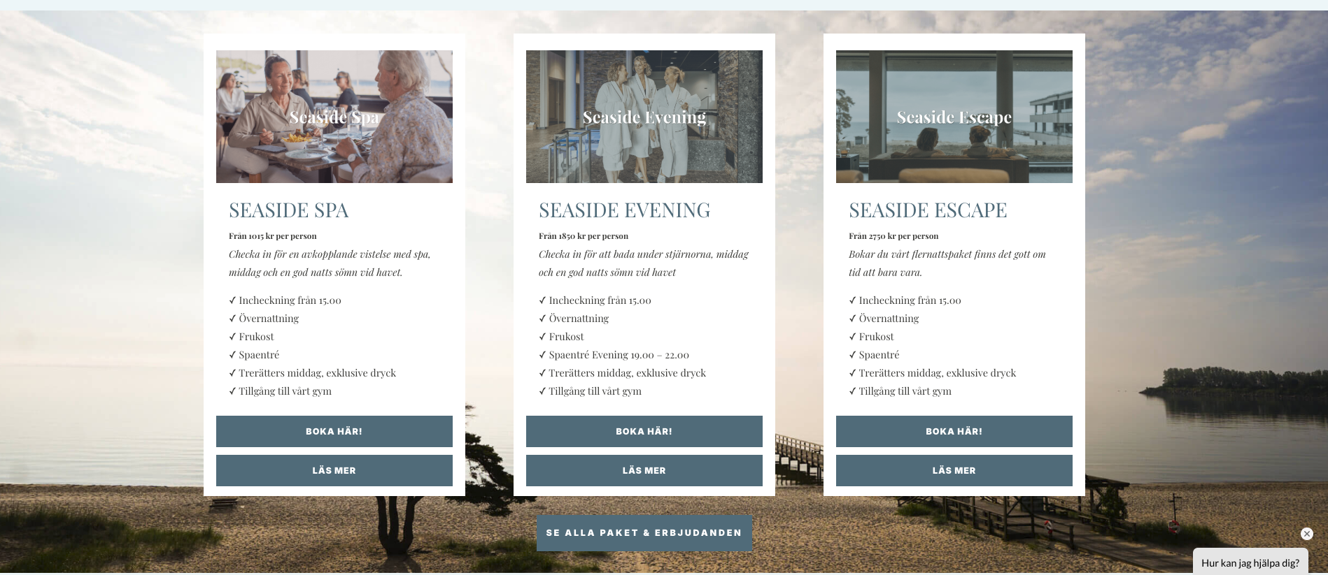 Hotellpaket på webbplatsen: Seaside Spa, Evening och Escape